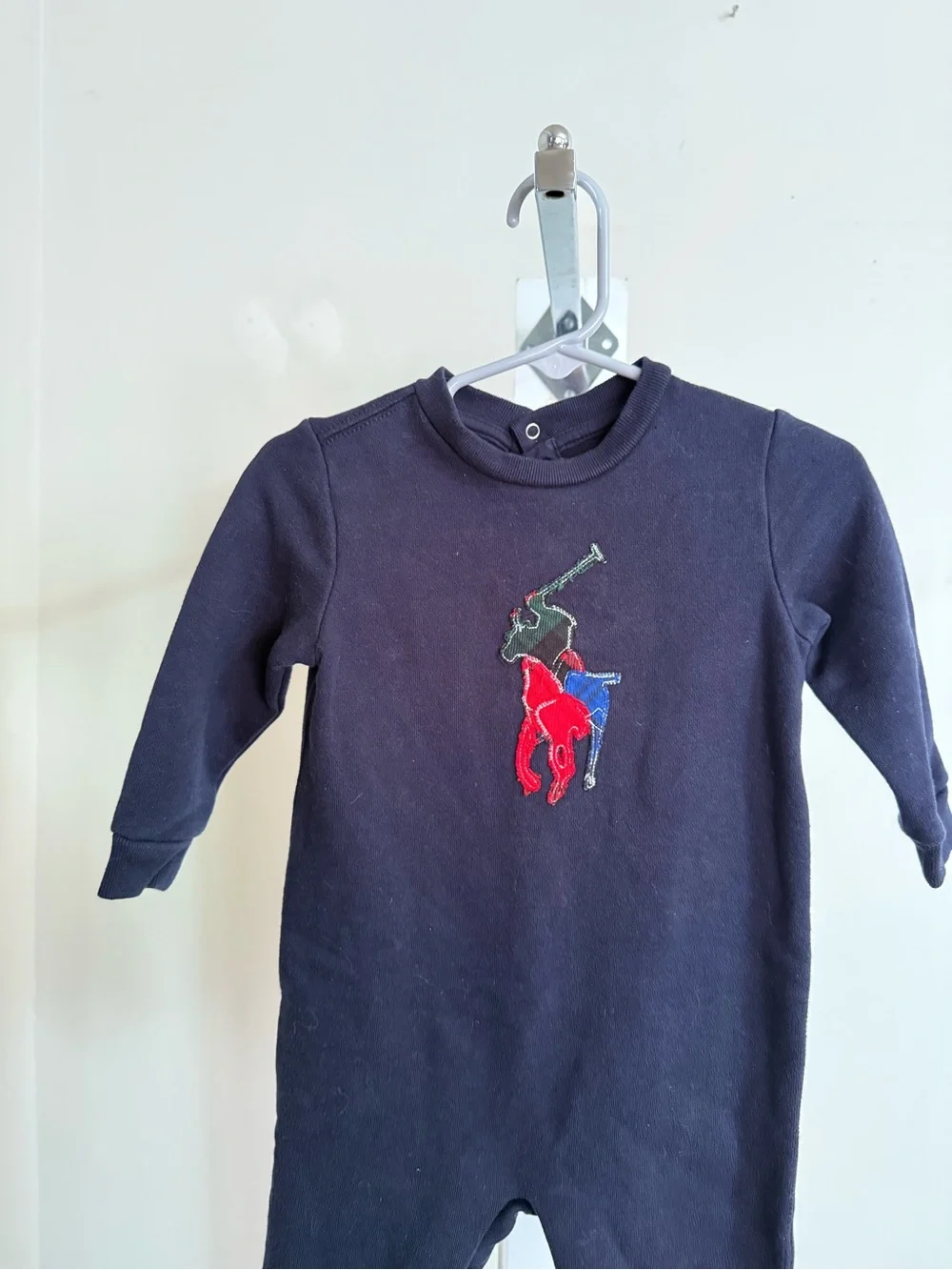 Ralph Lauren Baby Boys Plaid Big Pony Fleece Romper